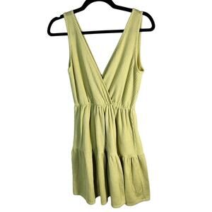 Caution to the Wind, Sz. Small, Butter Yellow Tiered Dress, Terrycloth, Vacation